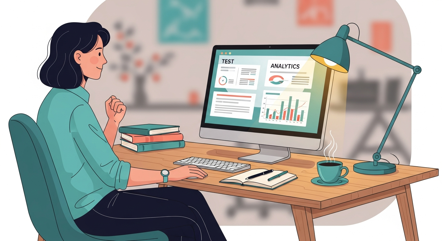 Student reviewing PTE score report and planning study strategy