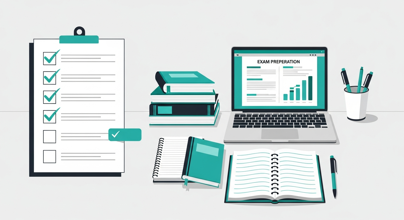 Study materials and exam preparation checklist for Duolingo English Test