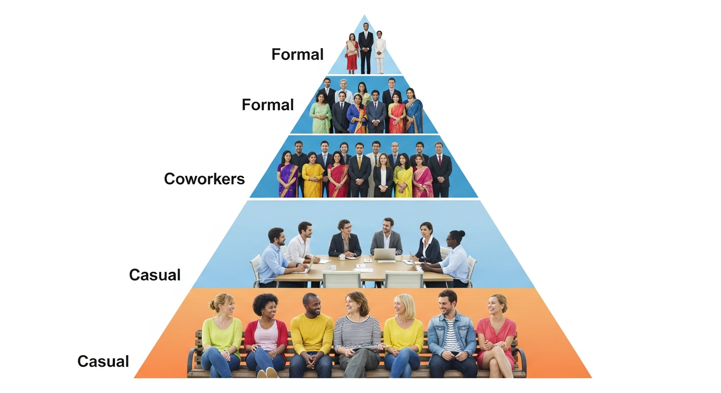 Korean speech level pyramid showing different formality tiers
