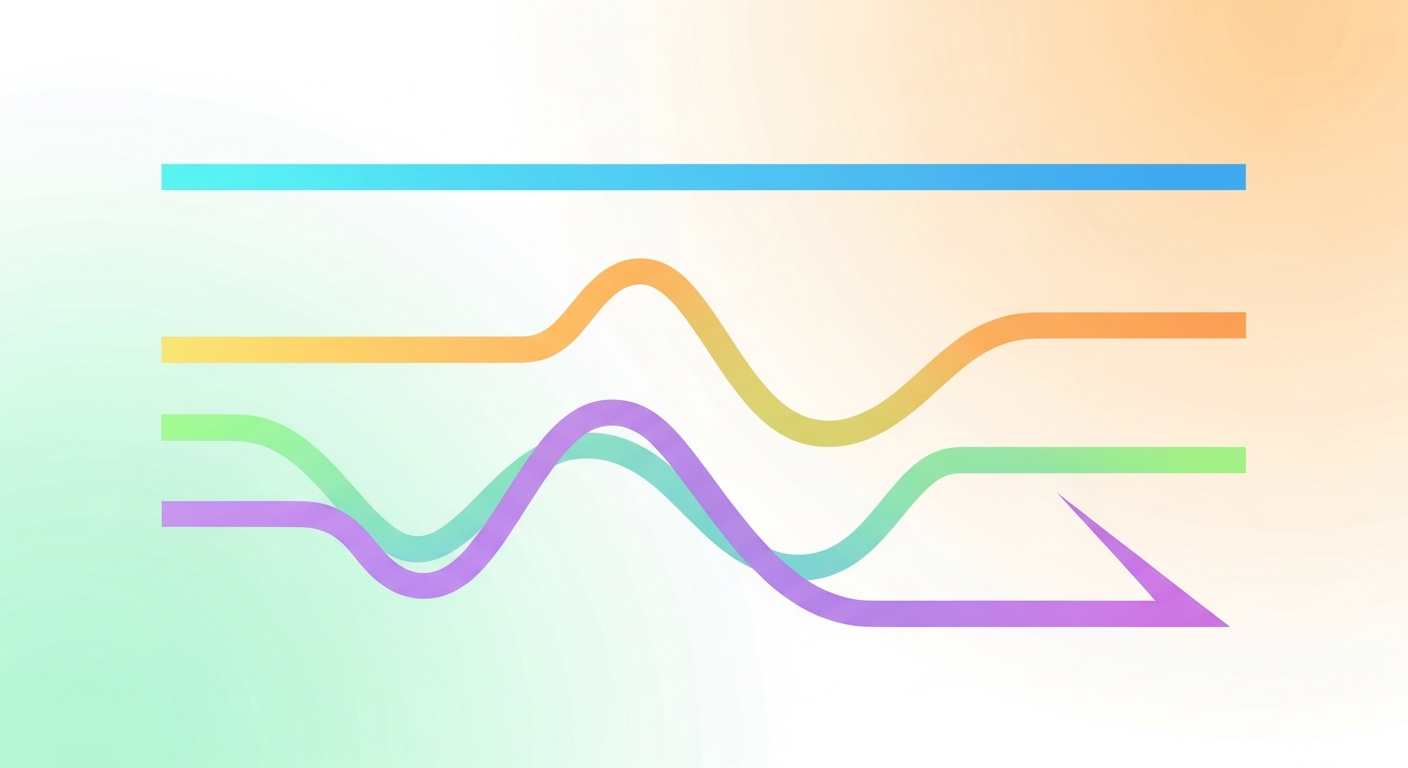 Illustration of the four Mandarin Chinese tones with colorful tonal patterns