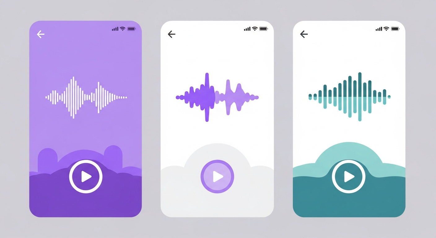 Podcast-based language learning app interfaces compared