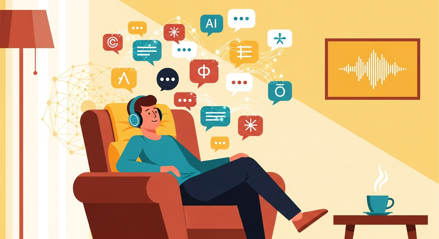 AI-powered podcast language learning experience